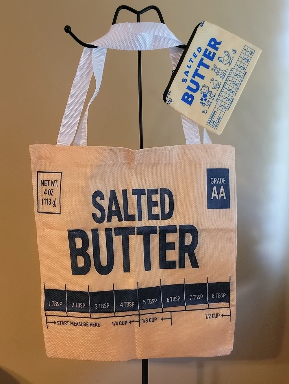 Salted Butter Print Tote Bag -with Butter Cosmetic Bag